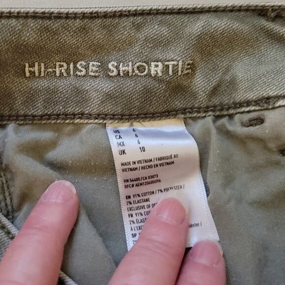 American Eagle Hi-Rise Shortie Super Super Stretch Grunge Festival Utility Sz 6 - Picture 5 of 9